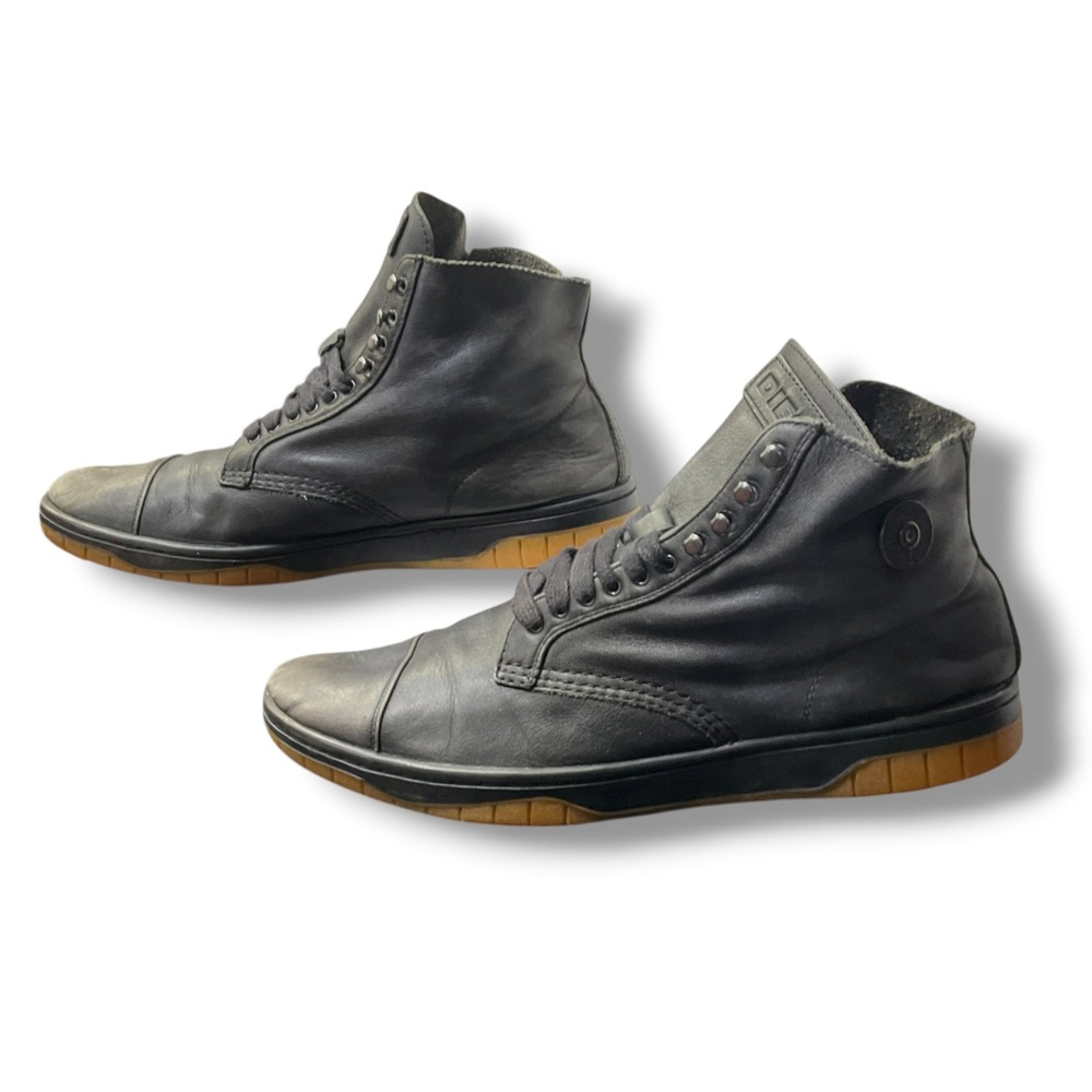 Diesel Basket Tatra Mens Black‎ Leather High Top Sneakers Boots US 10